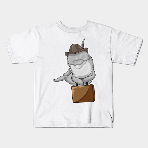 Dolphin Businessman Briefcase Kids T-Shirt by Markus Schnabel